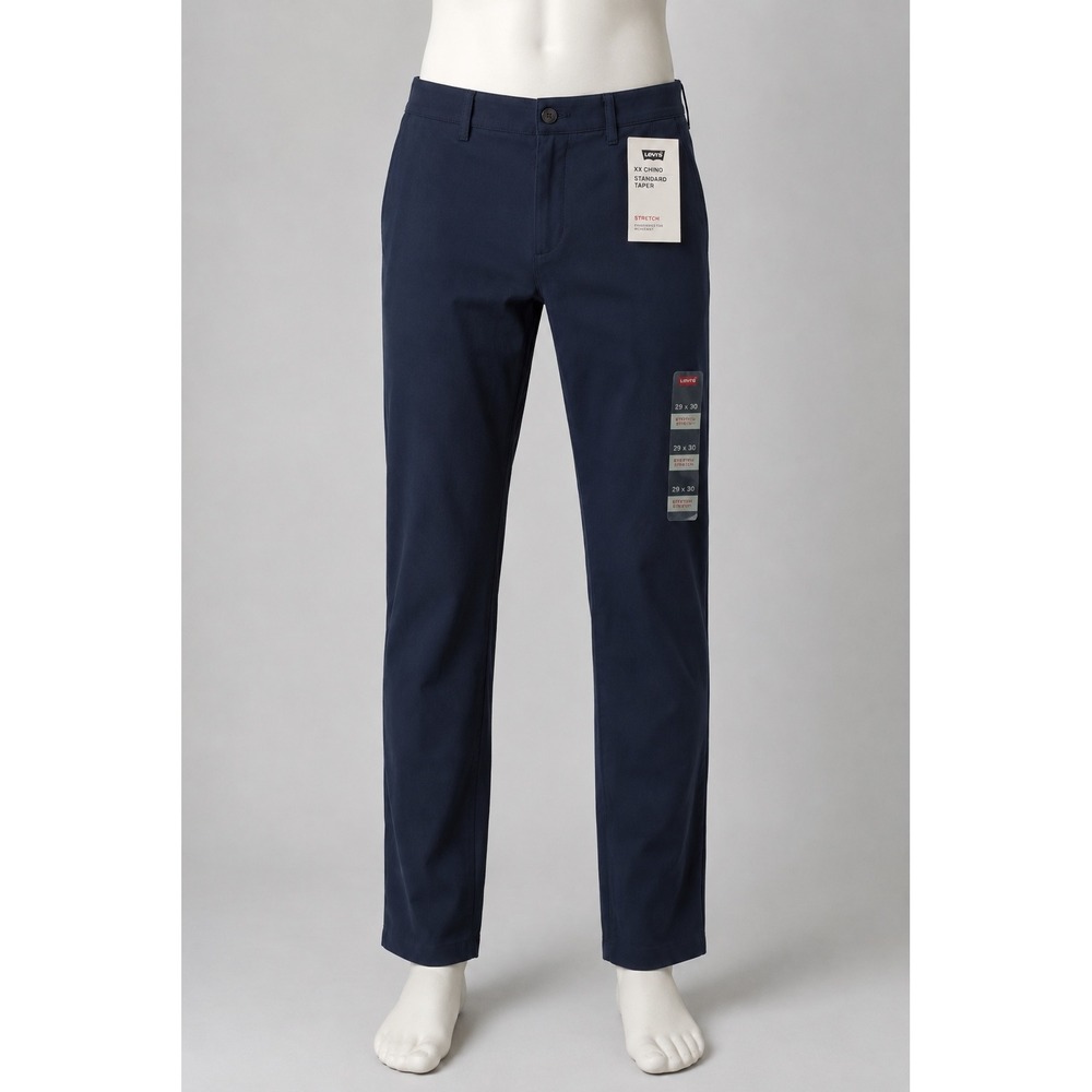 Levis XX Chino Standard Taper Tech Pants Navy Blue Stretch 29x30 UPF 50+ New